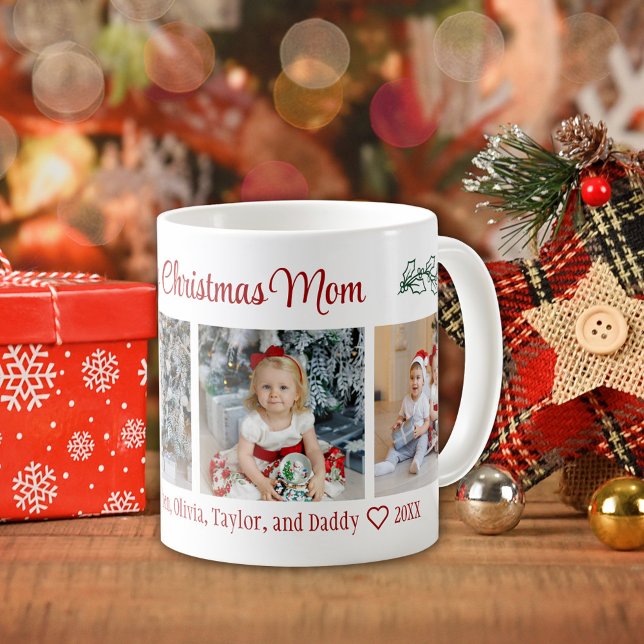 Frohe Weihnachts-Mama 4 Foto Collage Kaffeetasse (Von Creator hochgeladen)