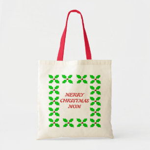 Frohe Weihnachts-Mama Custom Holly Geschenktasche Tragetasche
