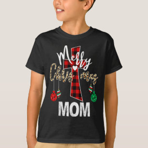 Frohe Weihnachts-Mama Gottes Kreuz Christlich Rot T-Shirt