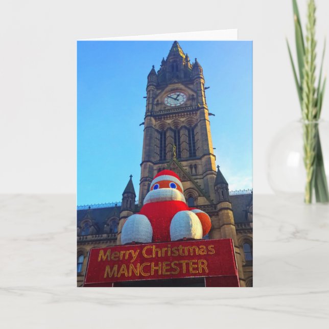 Frohe Weihnachts-Manchester-Karte Karte (Vorderseite)