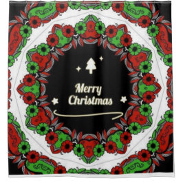 Frohe Weihnachts-Mandala-Designs Duschvorhang