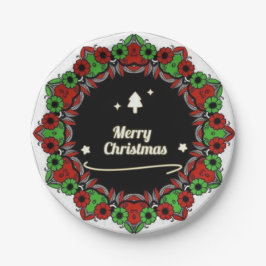 Frohe Weihnachts-Mandala-Designs Pappteller