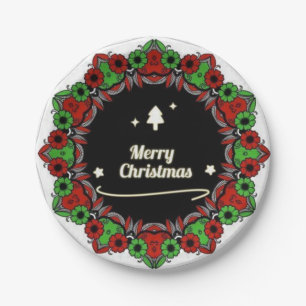 Frohe Weihnachts-Mandala-Designs Pappteller