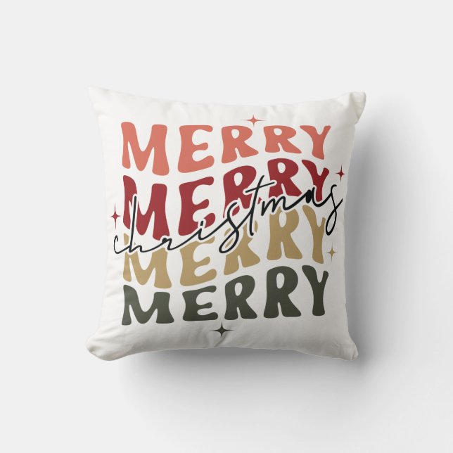 Frohe Weihnachts-Matching-Familie Kissen (Vorderseite)