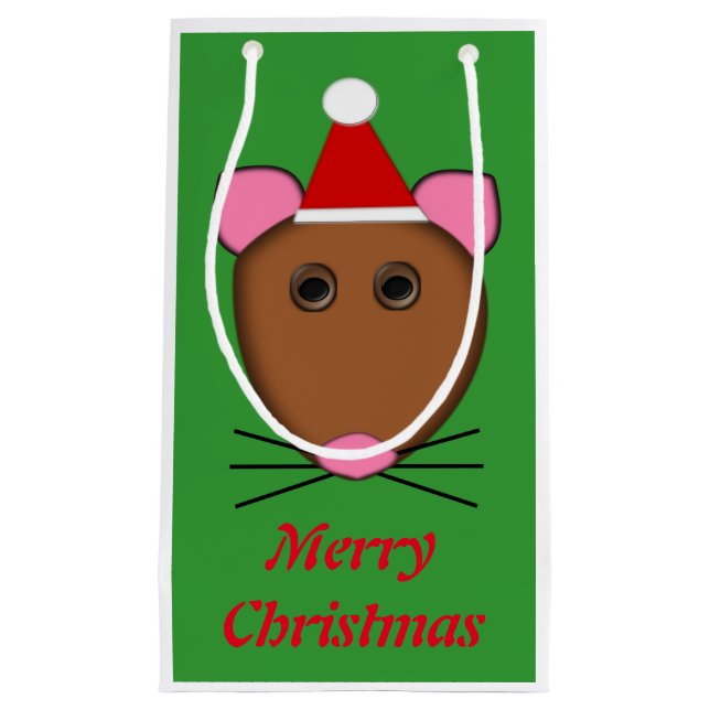 Frohe Weihnachts-Maus Custom Geschenktasche Kleine Geschenktüte (Vorderseite)