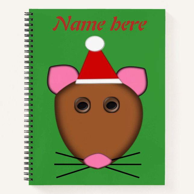 Frohe Weihnachts-Maus Custom Spiral Notebook Notizbuch (Vorderseite)