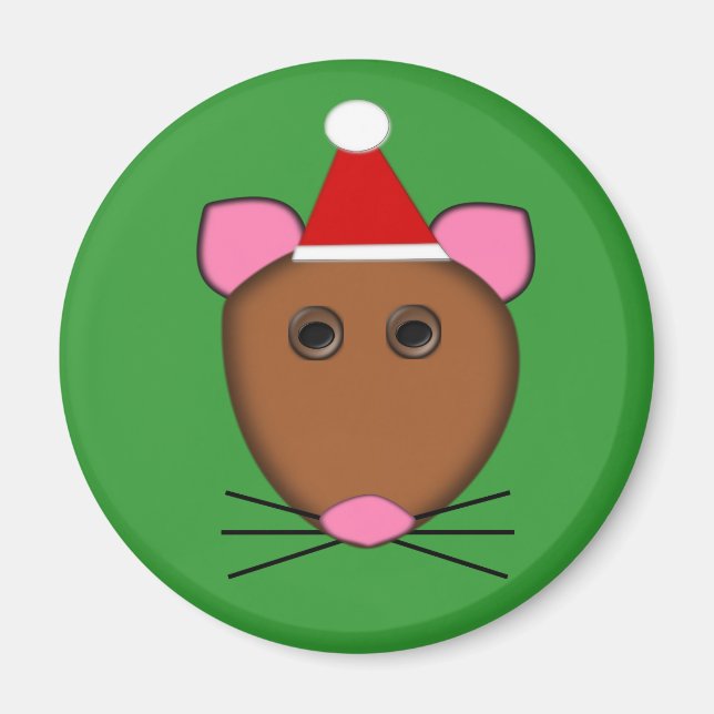 Frohe Weihnachts-Maus Magnet (Vorne)