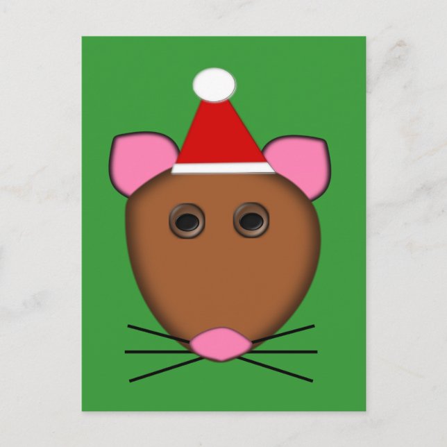 Frohe Weihnachts-Maus Postkarte (Vorderseite)
