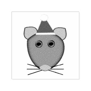 Frohe Weihnachts-Maus-Selbstfarben-Briefmarke Permastempel
