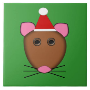 Frohe Weihnachts-Maus Tile Fliese