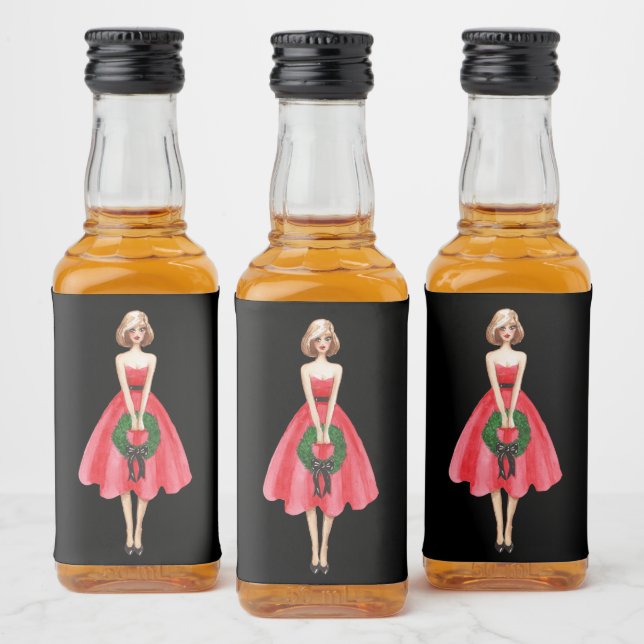 Frohe Weihnachts Mini Liquor Labels Alkoholflaschenetikett (Flaschen)