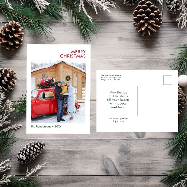 Frohe Weihnachts-Minimal-Foto Feiertagspostkarte (Von Creator hochgeladen)