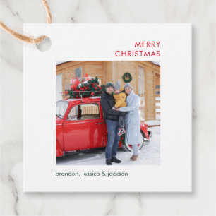 Frohe Weihnachts-Minimal-Foto Geschenkanhänger