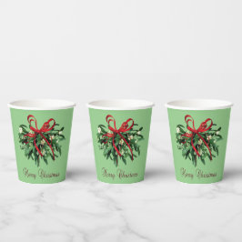 Frohe Weihnachts-Mistletoe Paper Cup Pappbecher