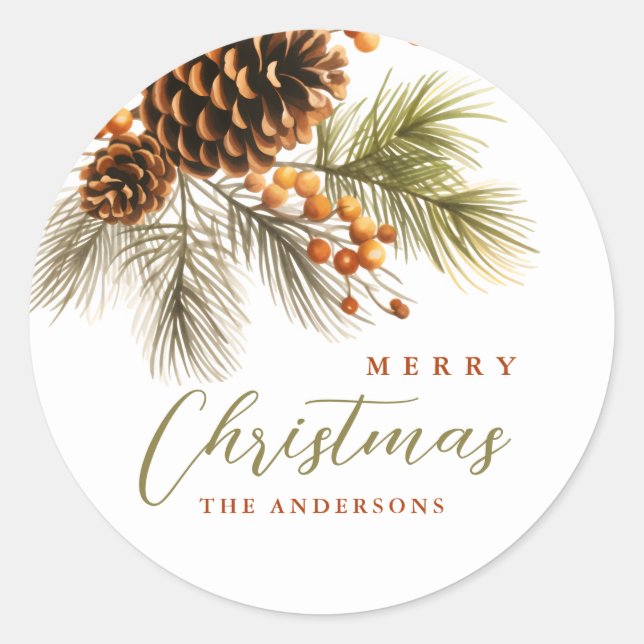 Frohe Weihnachts-Mistletoe Round Stickers (Vorderseite)