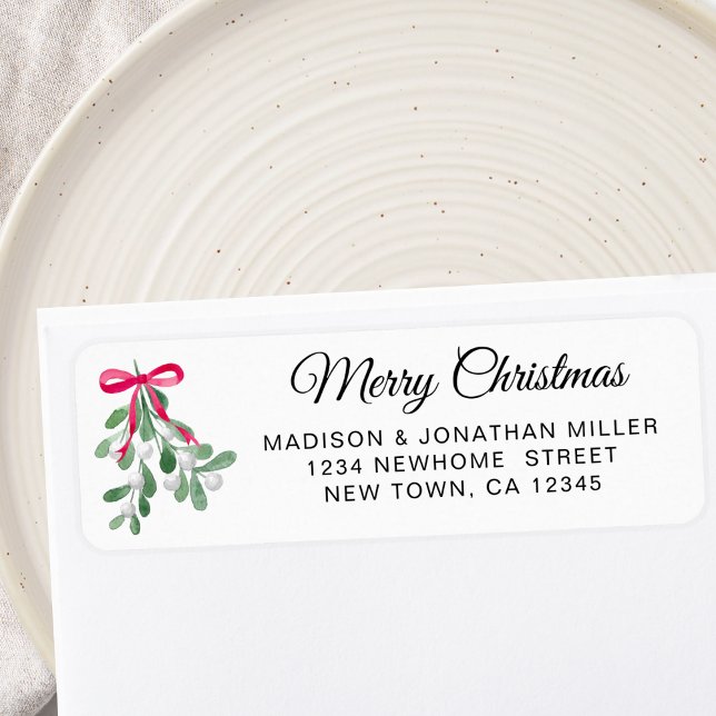 Frohe Weihnachts-Mistletoe-Rücksendeadresse (Von Creator hochgeladen)