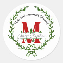 Frohe Weihnachts Monogram Wreath