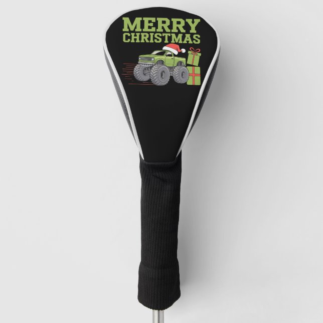 Frohe Weihnachts Monster Truck Kleinkind Boys Xmas Golf Headcover (Vorderseite)
