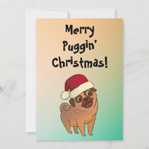 Frohe Weihnachts-Mops-Feiertag Grußkarte Feiertagskarte
