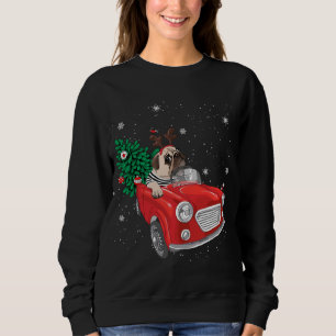 Frohe Weihnachts-Mops Hund Red Truck Xmas Tree Lig Sweatshirt
