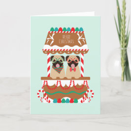 Frohe Weihnachts-Mops Weihnachtsständer Hunde Feiertagskarte