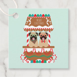 Frohe Weihnachts-Mops Weihnachtsständer Hunde Geschenkanhänger