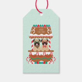 Frohe Weihnachts-Mops Weihnachtsständer Hunde Geschenkanhänger