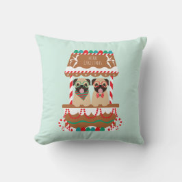 Frohe Weihnachts-Mops Weihnachtsständer Hunde Kissen