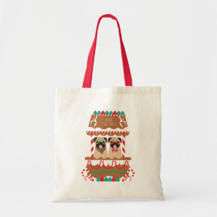 Frohe Weihnachts-Mops Weihnachtsständer Hunde Tragetasche