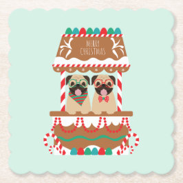 Frohe Weihnachts-Mops Weihnachtsständer Hunde Untersetzer