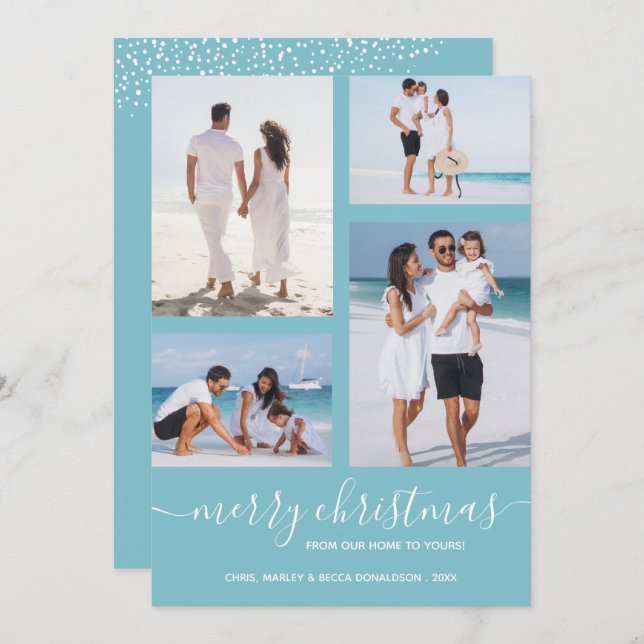 Frohe Weihnachts-Multi-Foto Feiertagskarte (Vorne/Hinten)