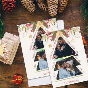 Frohe Weihnachts Multiple Foto Tree Holiday Card
