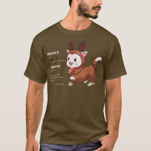 Frohe Weihnachts Niedliche Katze in Reindeer Kostü T-Shirt