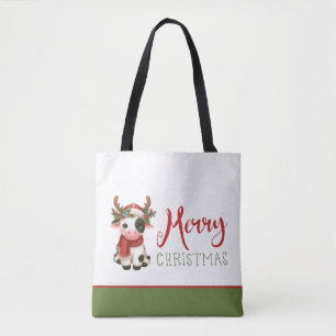 Frohe Weihnachts niedliche Kuh Tasche