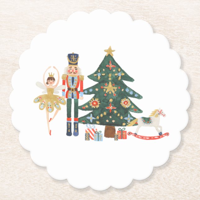 Frohe Weihnachts-Nutcracker-Ballett Untersetzer (Vorderseite)