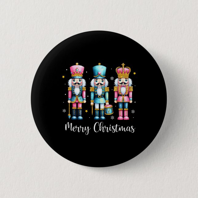 Frohe Weihnachts Nutcracker Ballett Weihnachten We Button (Vorderseite)