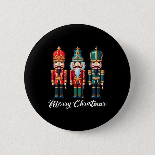 Frohe Weihnachts Nutcracker Ballett Weihnachten We Button (Vorderseite)