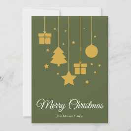 Frohe Weihnachts Olive Green Weihnachtskarte Feiertagskarte