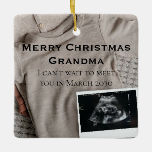 Frohe Weihnachts-Oma Ultrasound Ankündigung Keramikornament