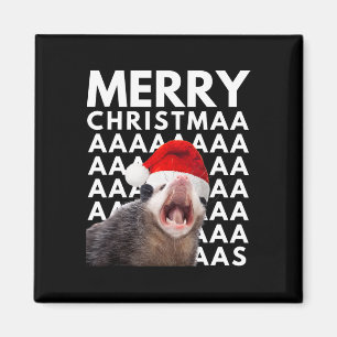 Frohe Weihnachts Opossum schreiende Spaß Männer Fr Magnet