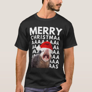 Frohe Weihnachts Opossum schreiende Spaß Männer Fr T-Shirt