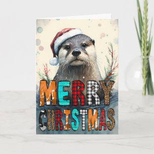 Frohe Weihnachts Otter Karte
