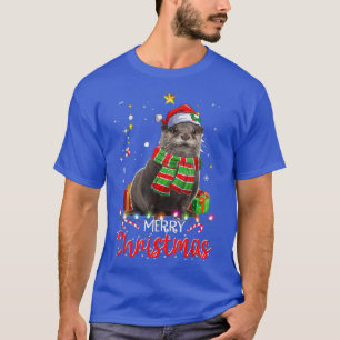 Frohe Weihnachts Otter Weihnachtsmannmütze Tree Li T-Shirt