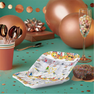 Frohe Weihnachts-Papier-Teller, glücklich zum Gebu Pappteller