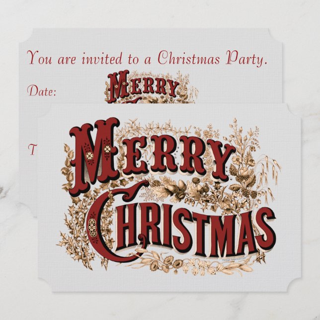 Frohe Weihnachts-Party Einladung (Vorne/Hinten)