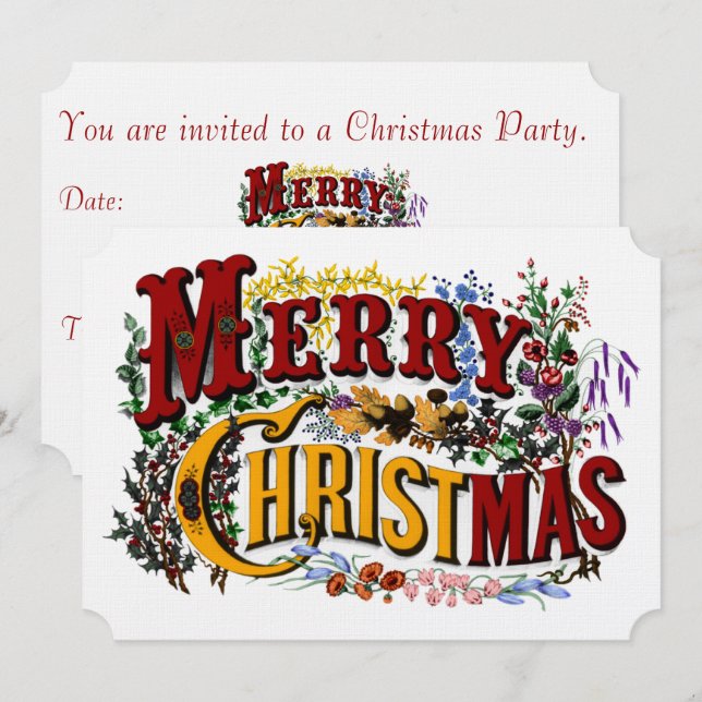 Frohe Weihnachts-Party Einladung (Vorne/Hinten)