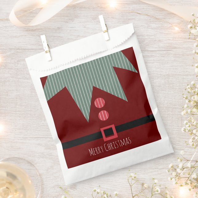 Frohe Weihnachts-Party Elf Anzug Geschenktütchen (Ausgeschnitten)