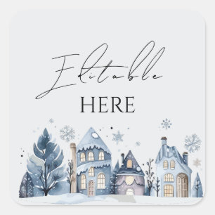 Frohe Weihnachts-Party Gruß Quadratischer Aufkleber