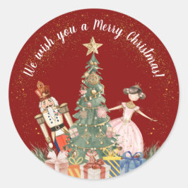 Frohe Weihnachts-Party Nutcracker Runder Aufkleber