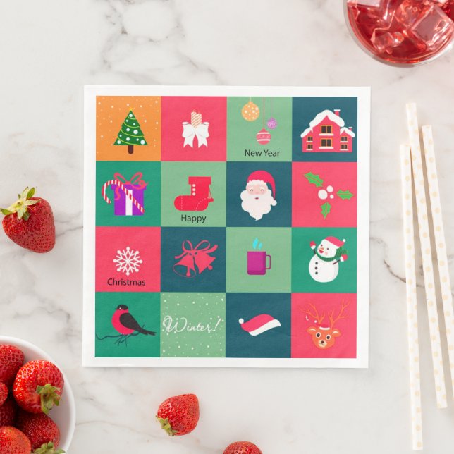 Frohe Weihnachts-Party Serviette (Beispiel)